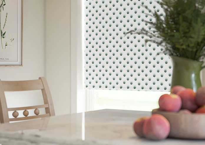 Retro 60s Spots, Forest - Twist&Fit Roller Blind - Image 5